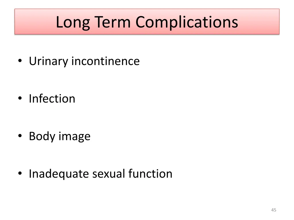 long term complications