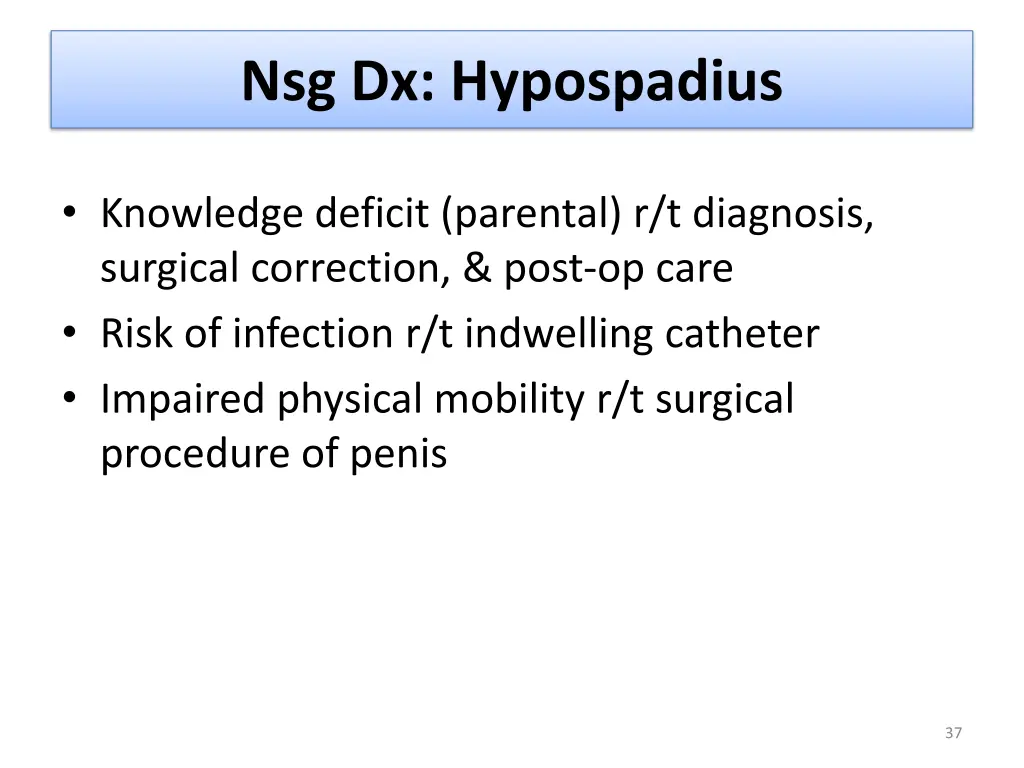 nsg dx hypospadius