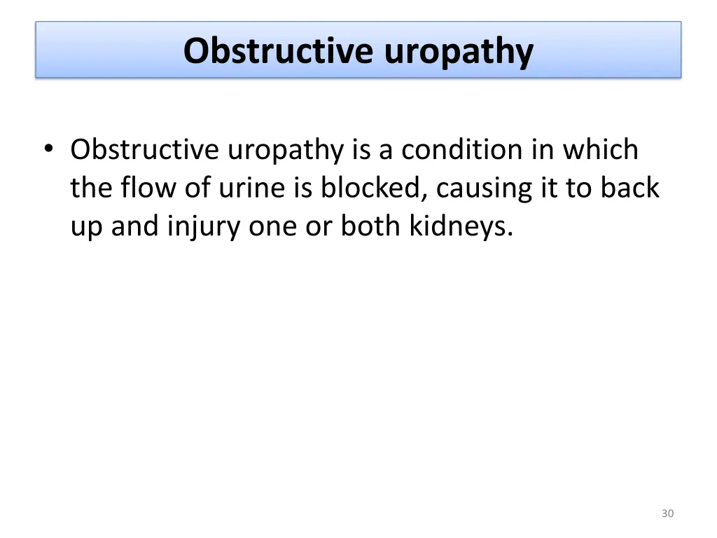 obstructive uropathy