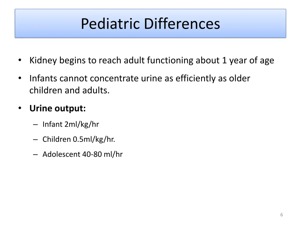 pediatric differences