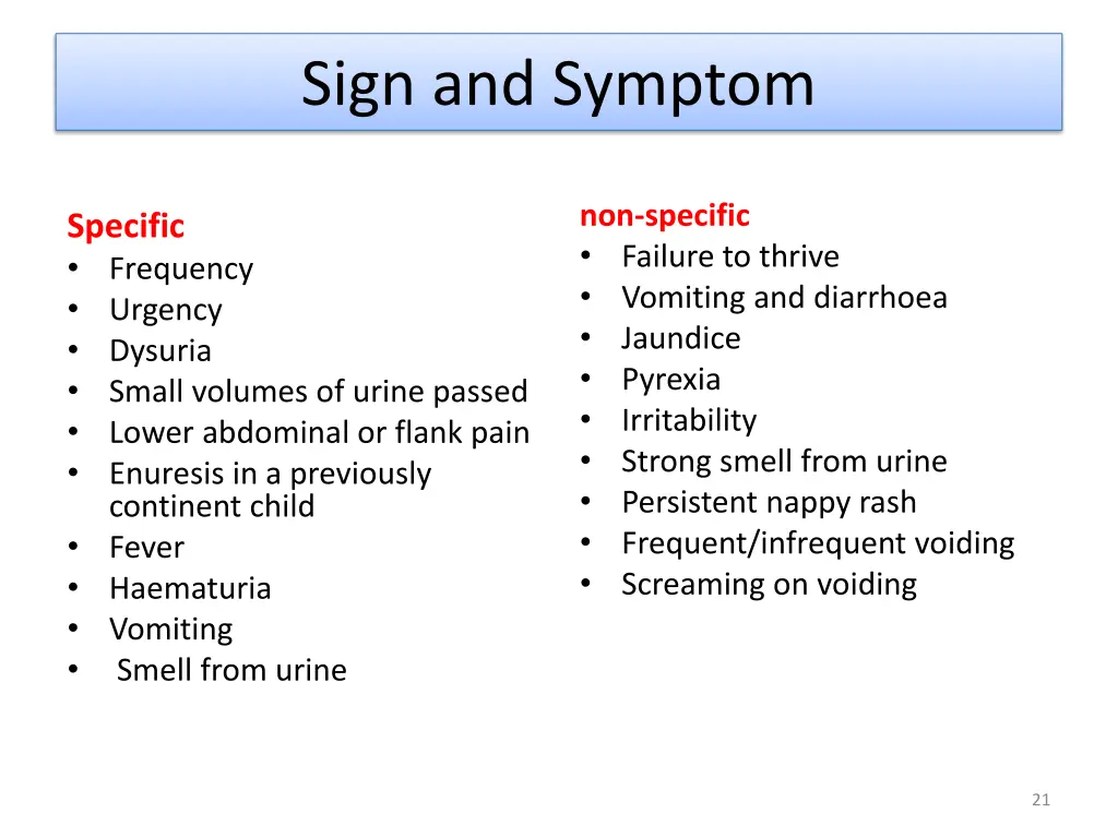 sign and symptom