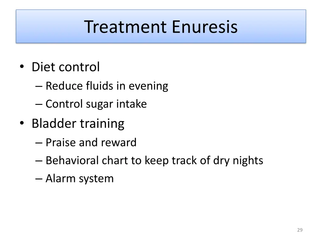 treatment enuresis