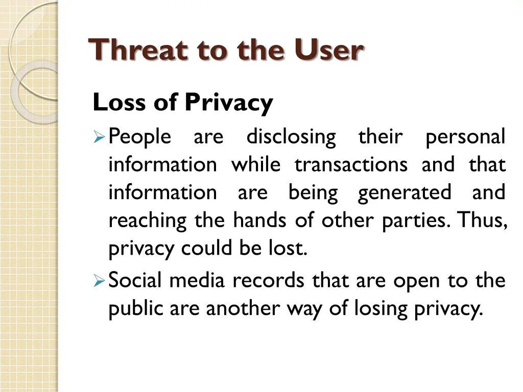 threat to the user 2