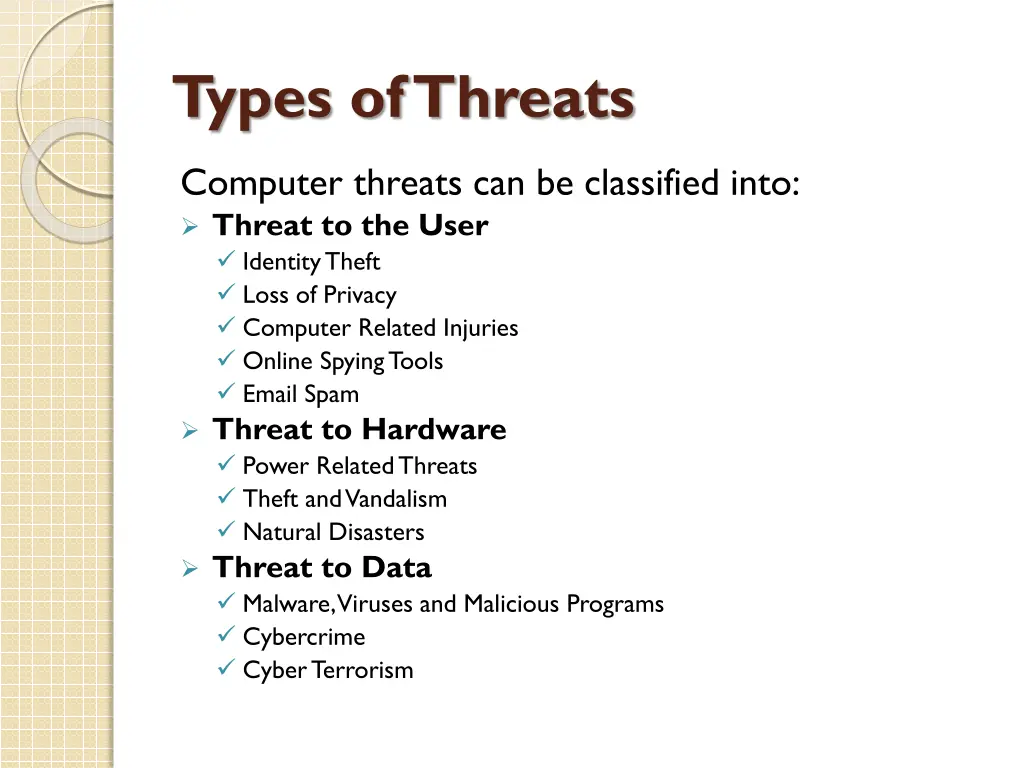 types of threats