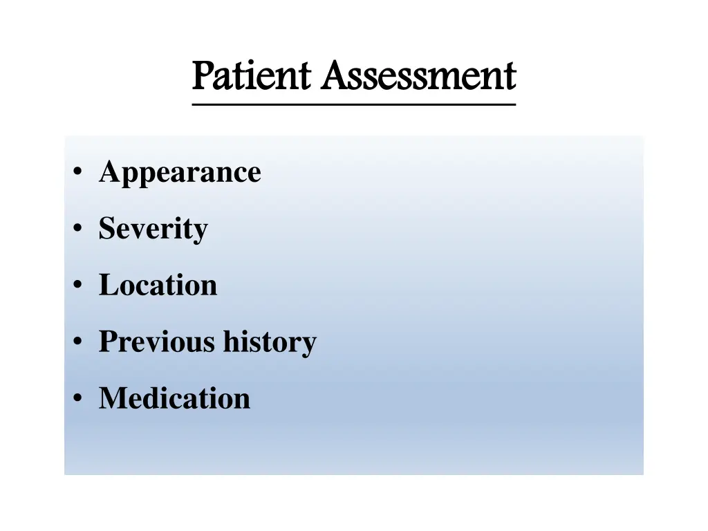 patient assessment