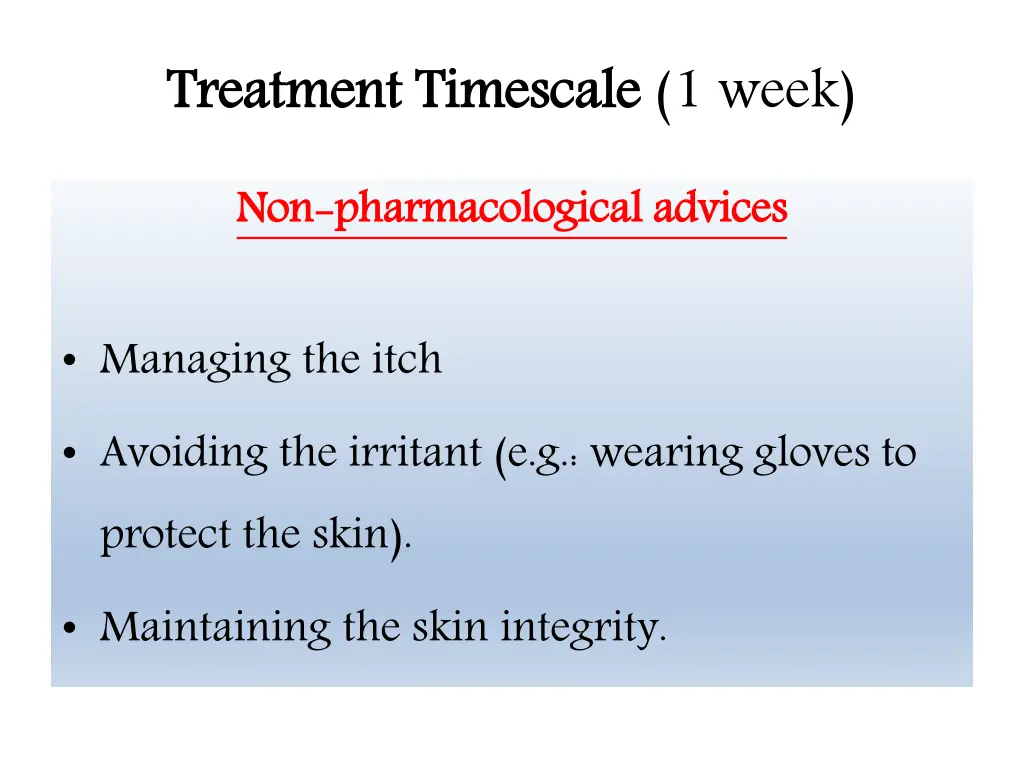 treatment timescale