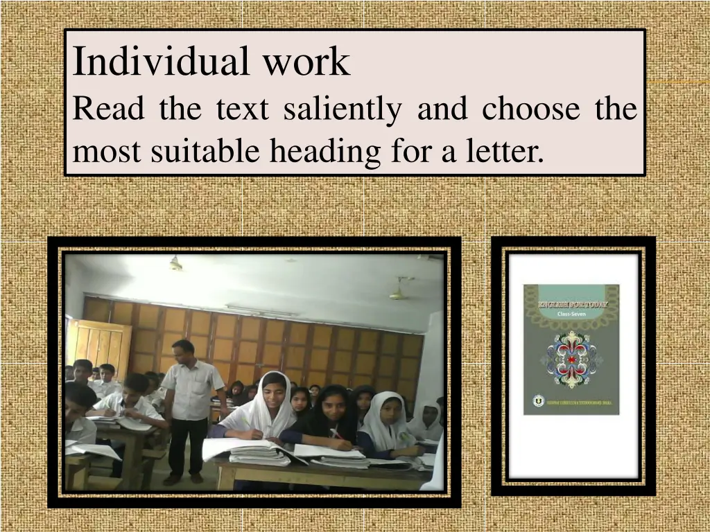 individual work read the text saliently