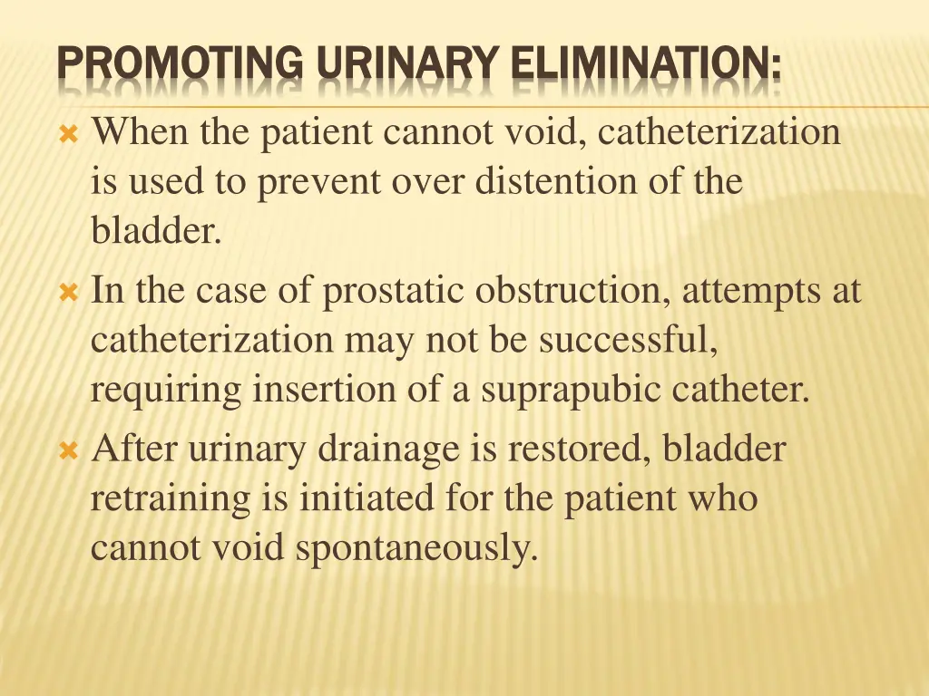 promoting urinary elimination promoting urinary