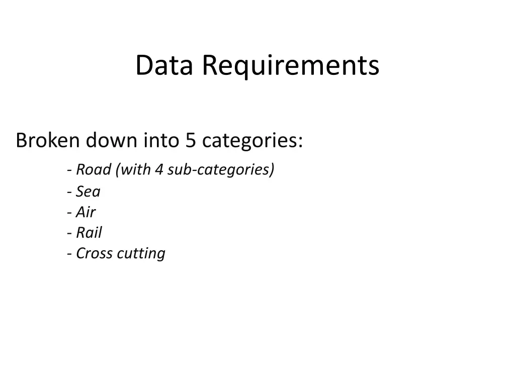 data requirements