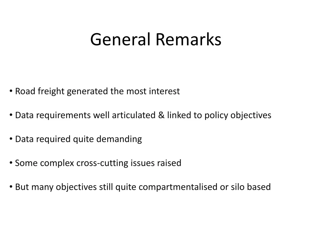 general remarks