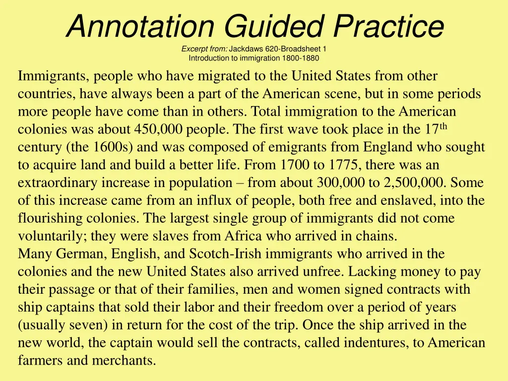 annotation guided practice excerpt from jackdaws