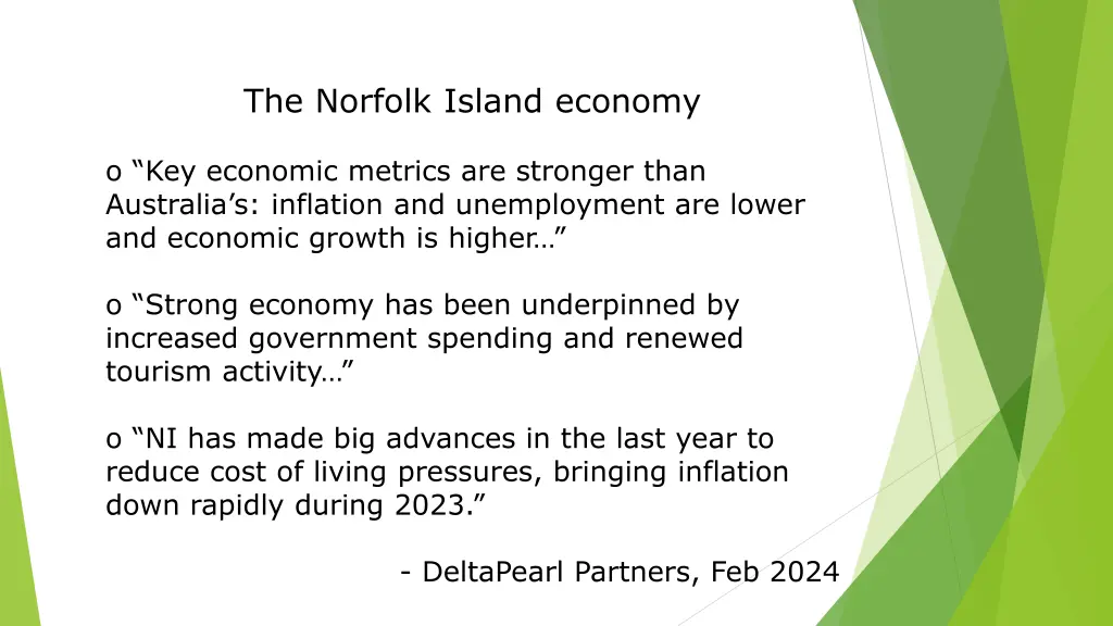 the norfolk island economy