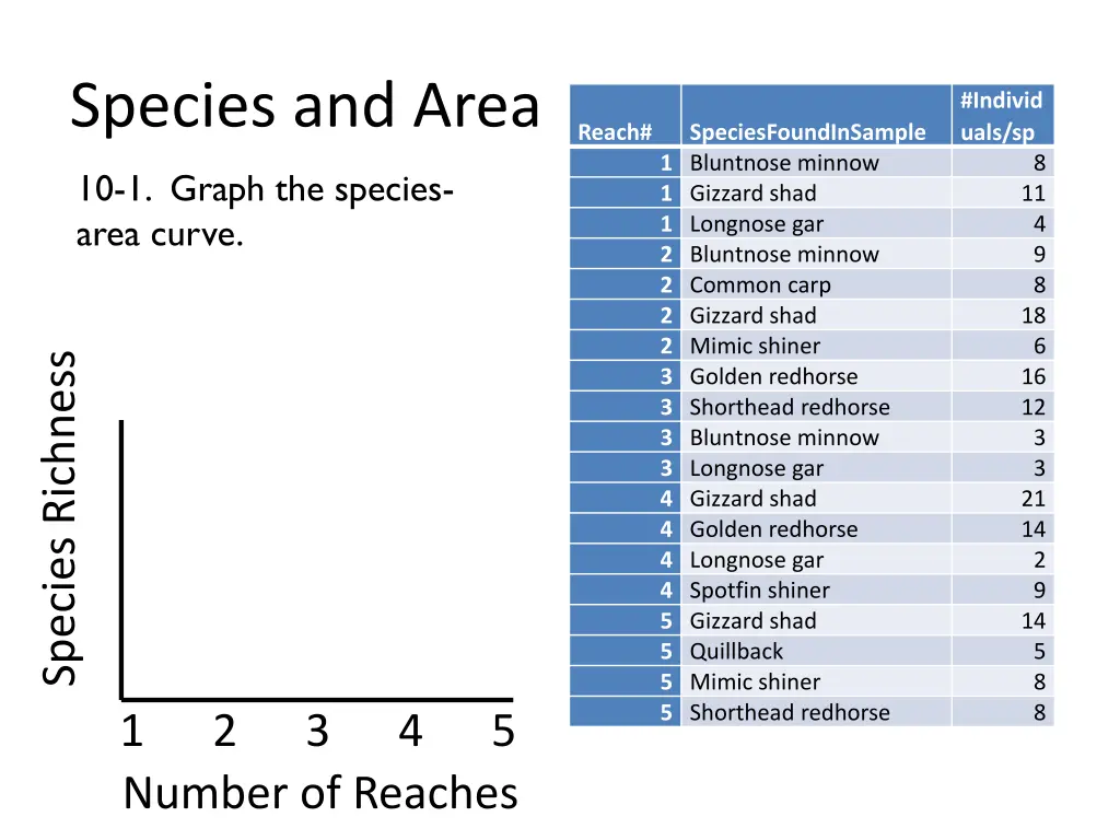 species and area 2