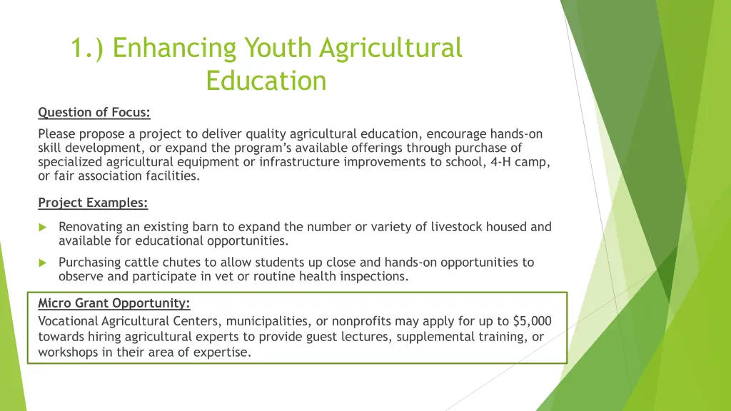 1 enhancing youth agricultural education