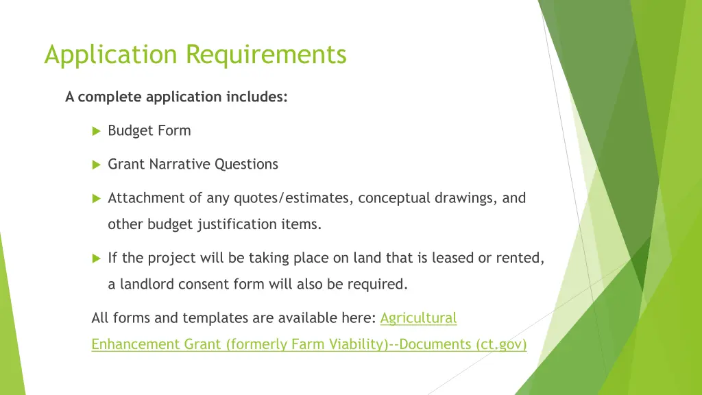 application requirements