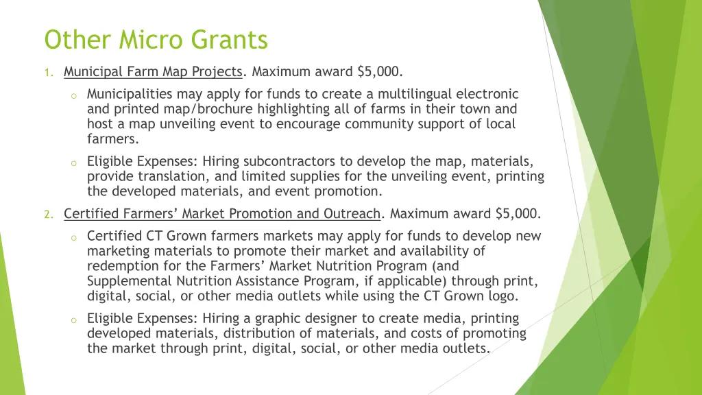 other micro grants