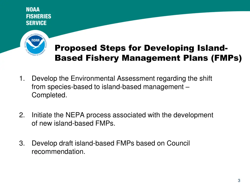 proposed steps for developing island based