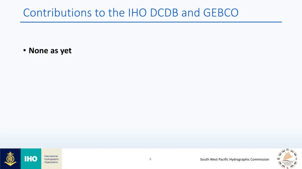 contributions to the iho dcdb and gebco