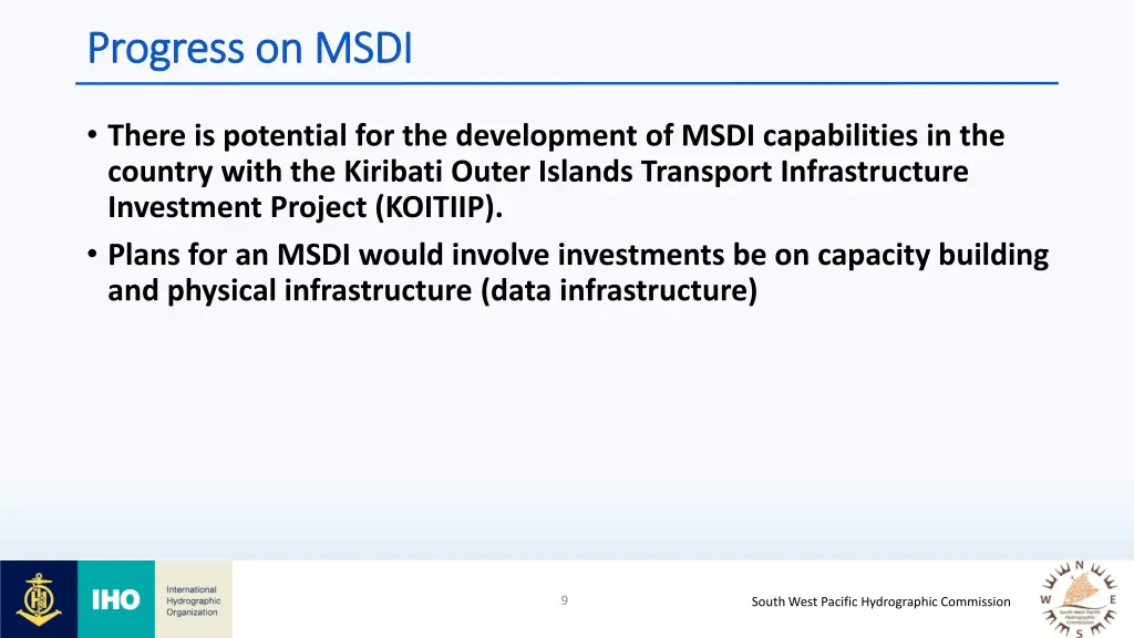 progress on msdi progress on msdi