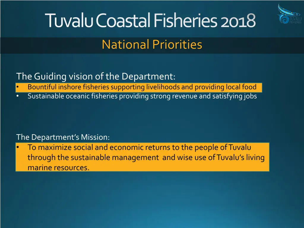 tuvalu coastal fisheries 2018 national priorities