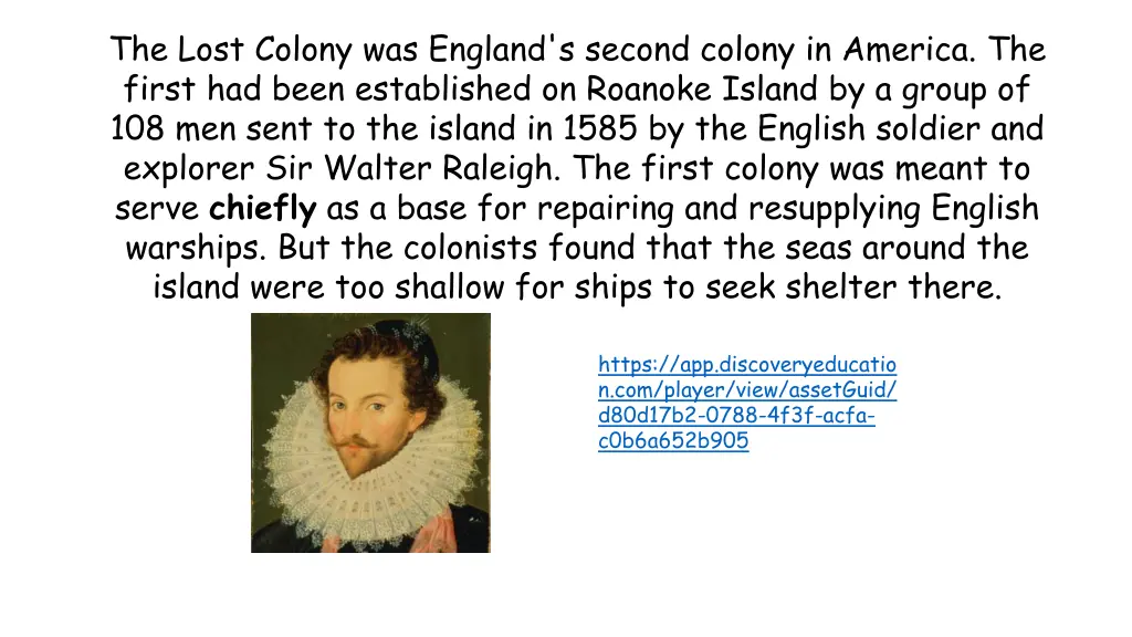 the lost colony was england s second colony