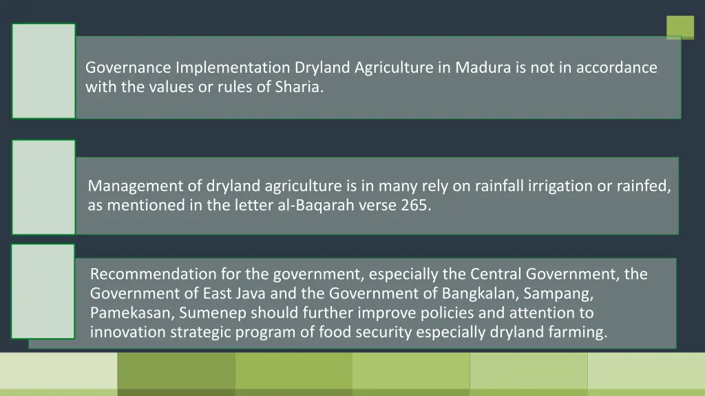 governance implementation dryland agriculture