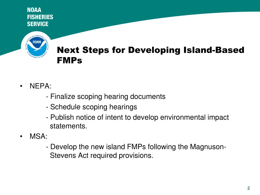 next steps for developing island based fmps