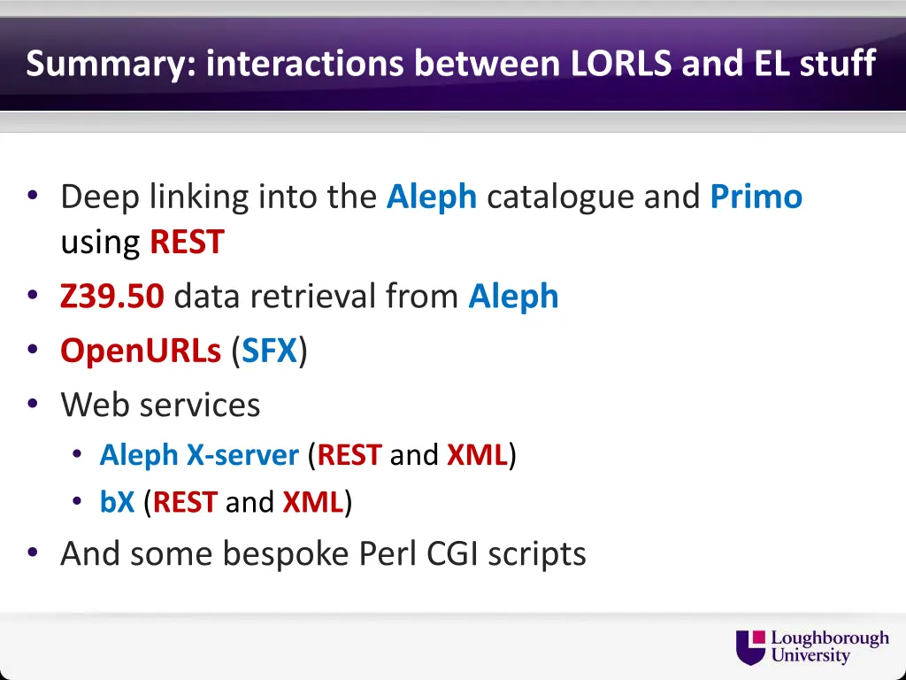 summary interactions between lorls and el stuff