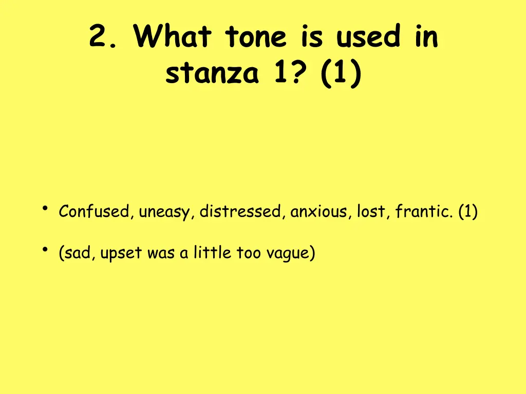 2 what tone is used in stanza 1 1