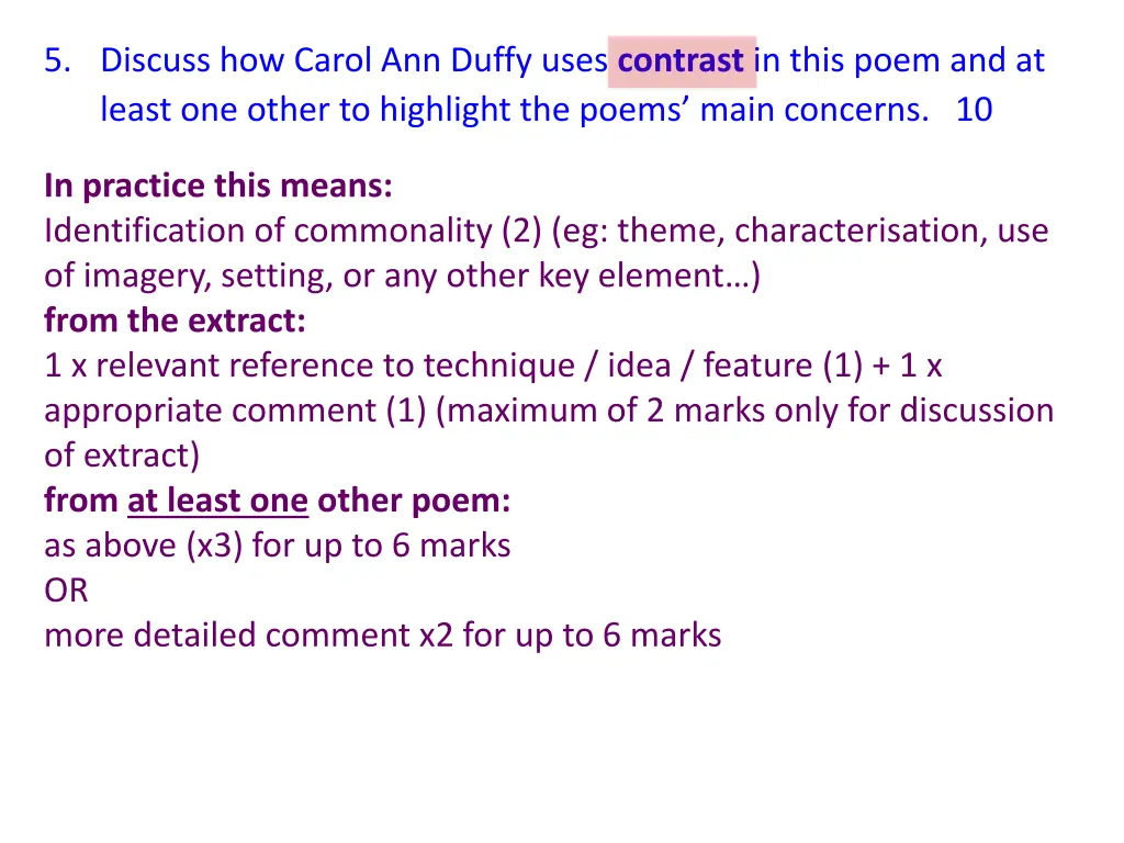 5 discuss how carol ann duffy uses contrast 2