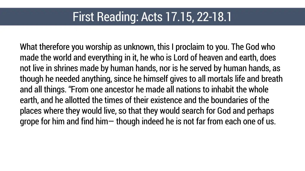 first reading acts 17 15 22 18 1 1