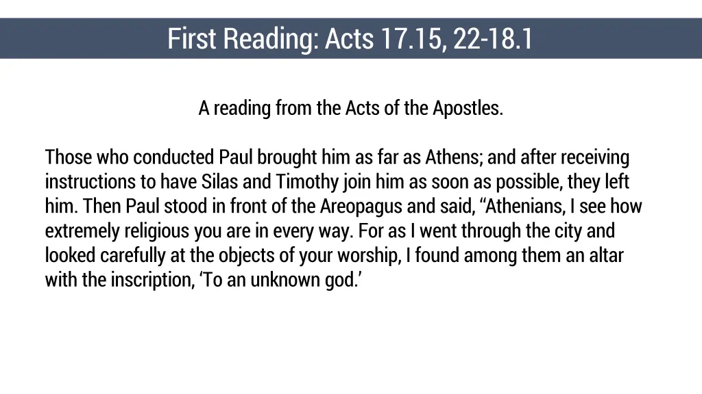 first reading acts 17 15 22 18 1