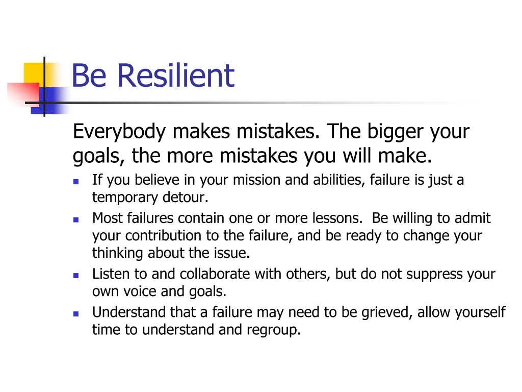 be resilient