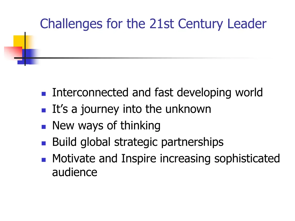 challenges for the 21st century leader