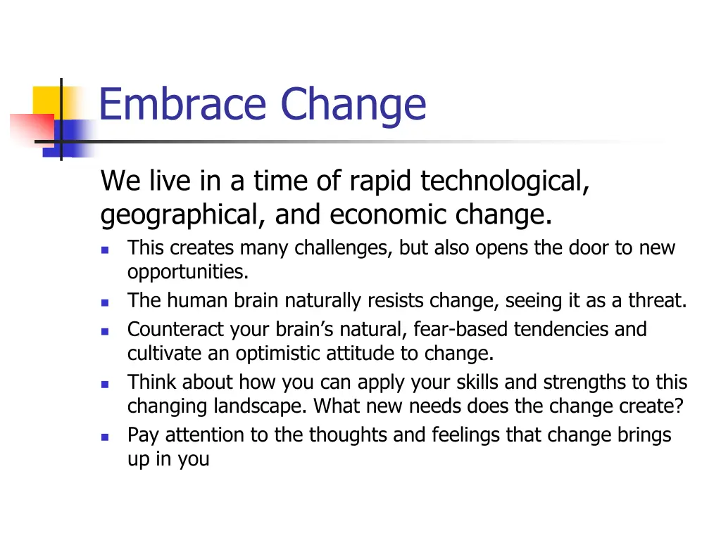 embrace change