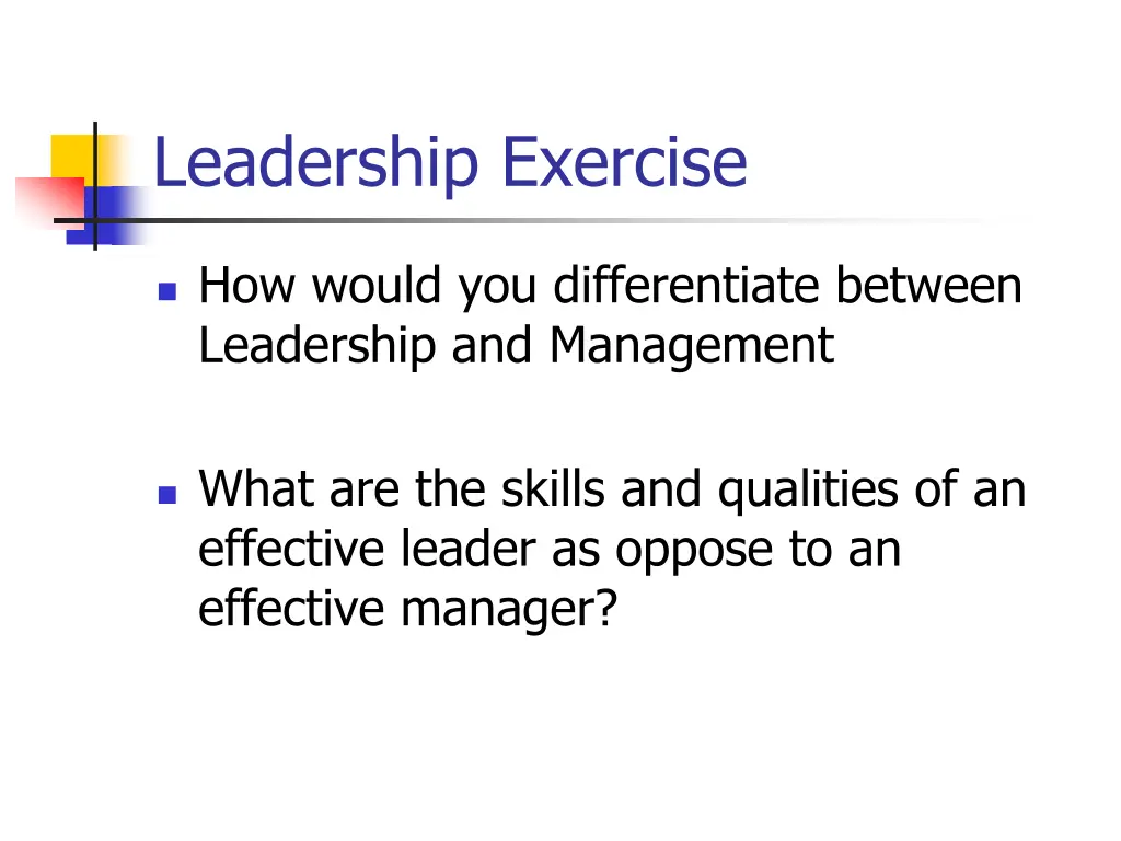 leadership exercise