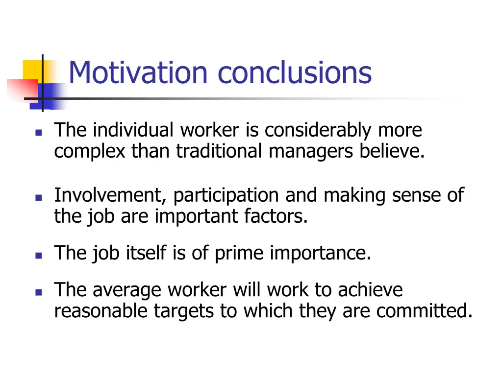 motivation conclusions