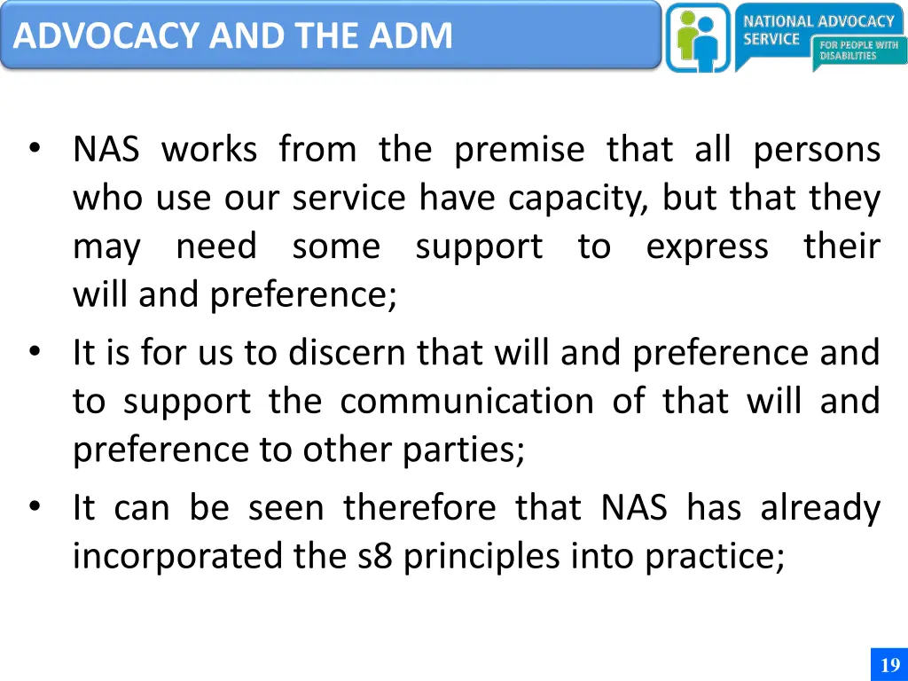 advocacy and the adm 1