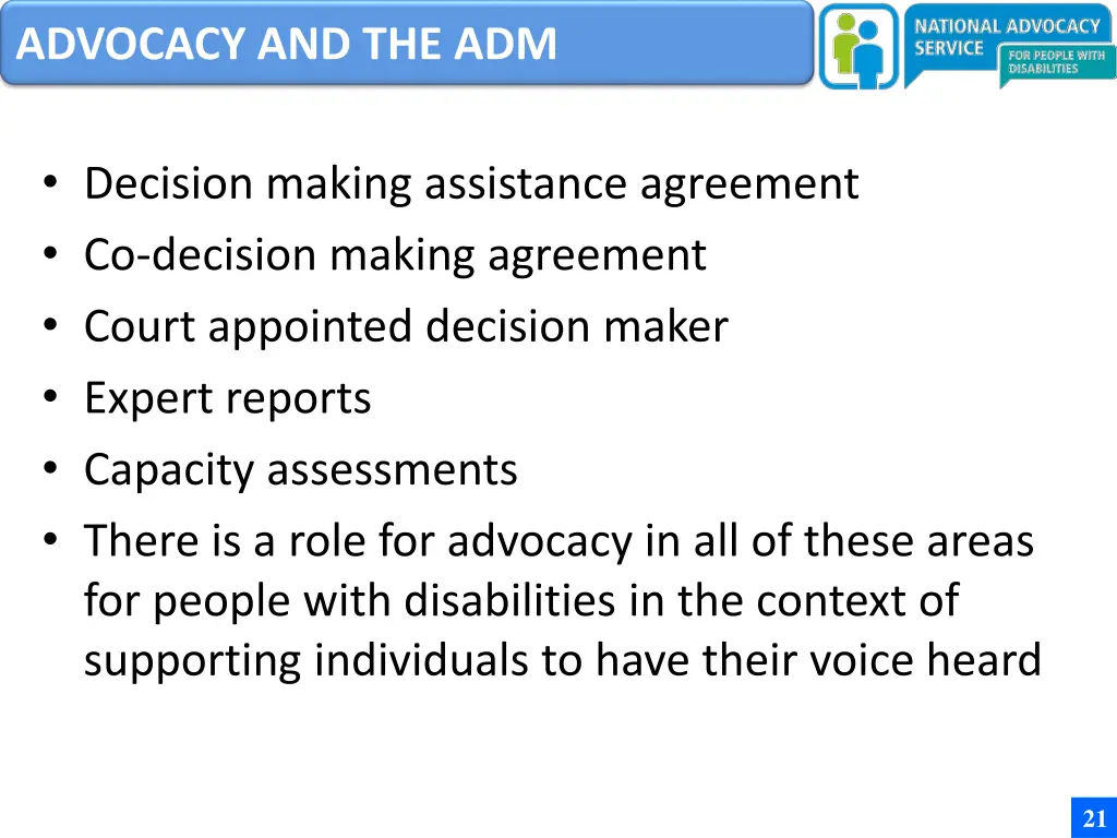 advocacy and the adm 3