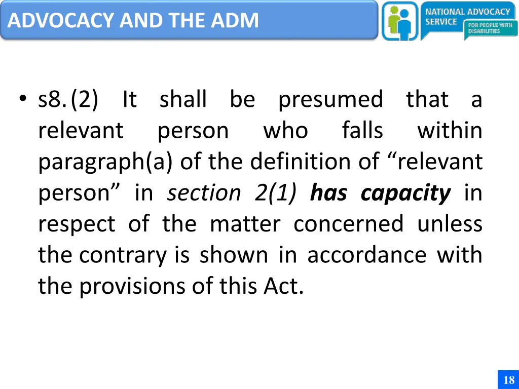 advocacy and the adm