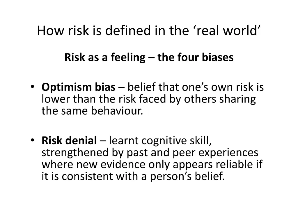 how risk is defined in the real world 5