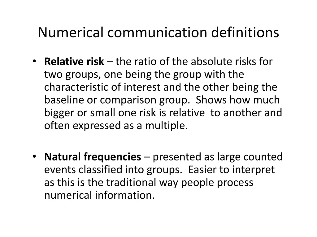 numerical communication definitions 2