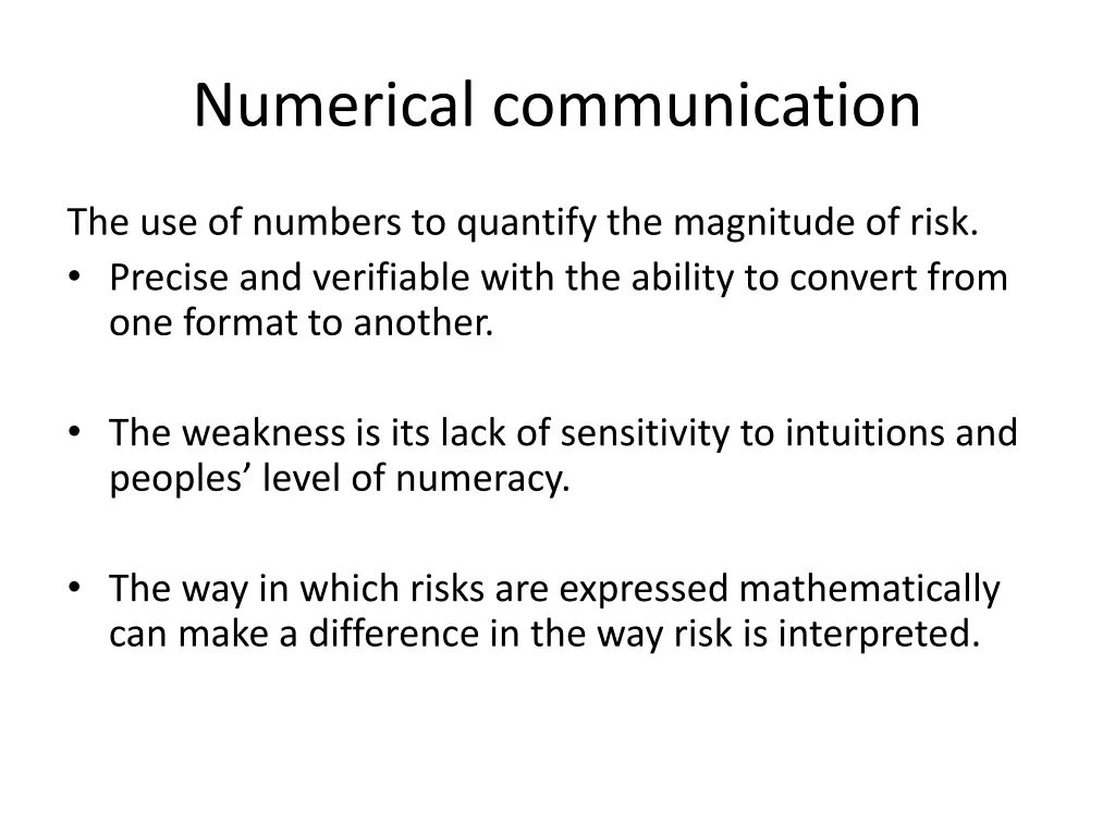 numerical communication