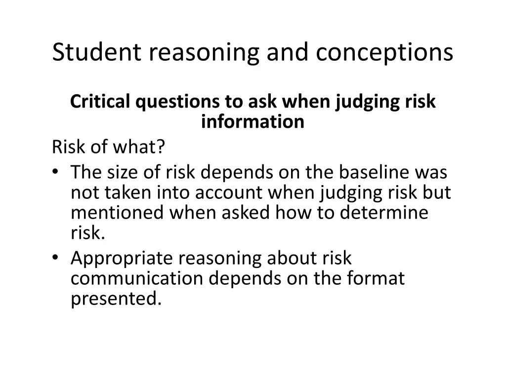 student reasoning and conceptions 1