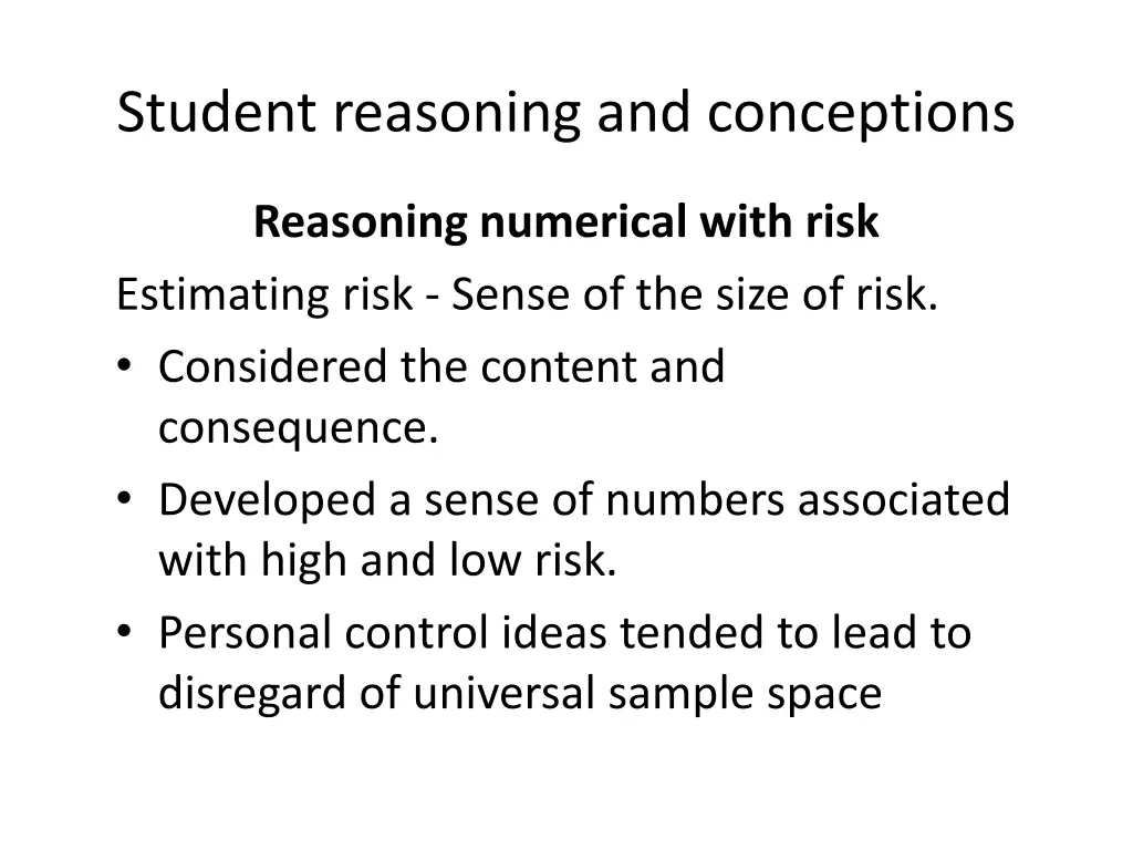 student reasoning and conceptions 4