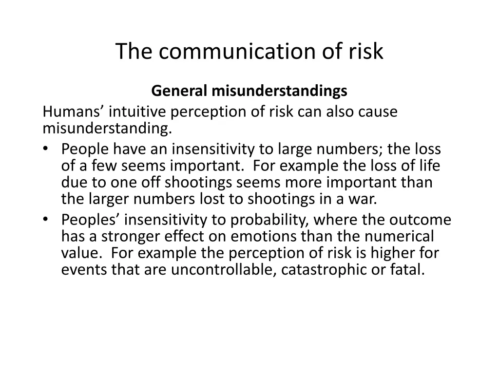 the communication of risk 3