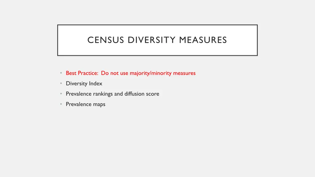 census diversity measures