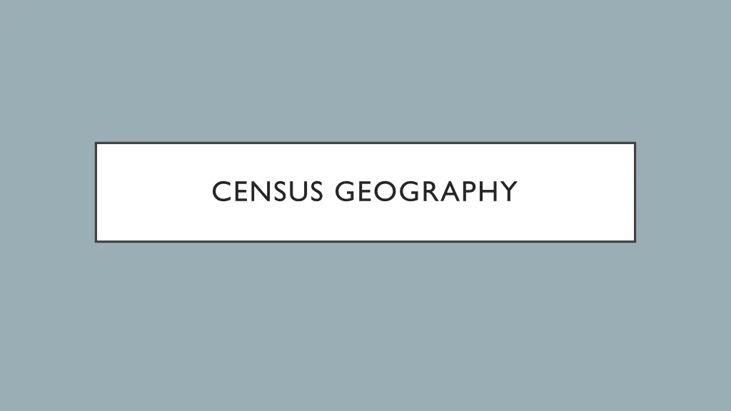 census geography