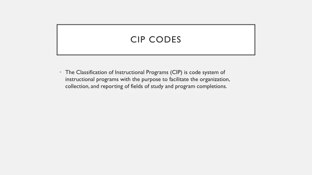 cip codes