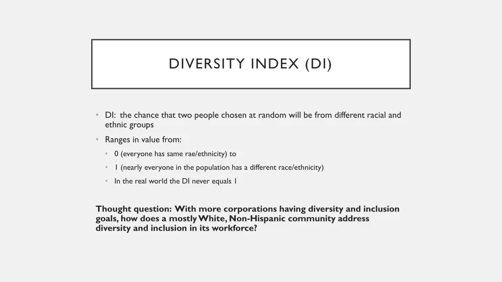 diversity index di